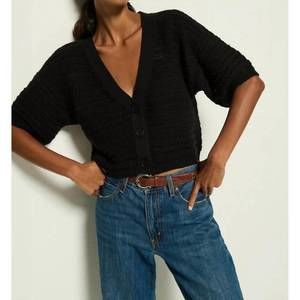 NEW NATION LTD tabby v-neck cardigan in jet black